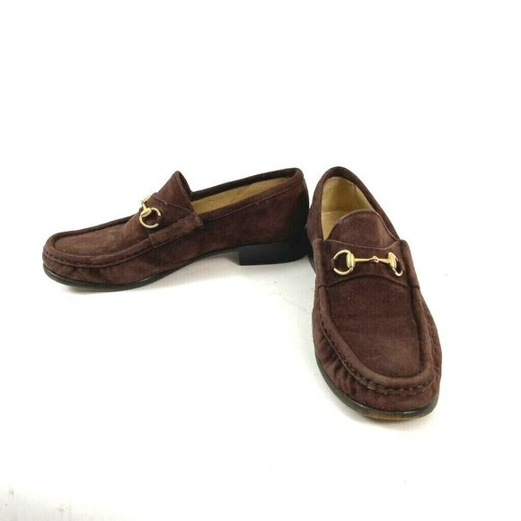 Gucci Mens Loafers Shoes Brown Leather Slip-On Moc 7.5 B main image 6